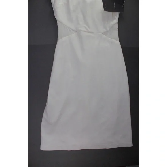 Zara NWT Ecru Side Mesh Mini Dress Small - Picture 3 of 5